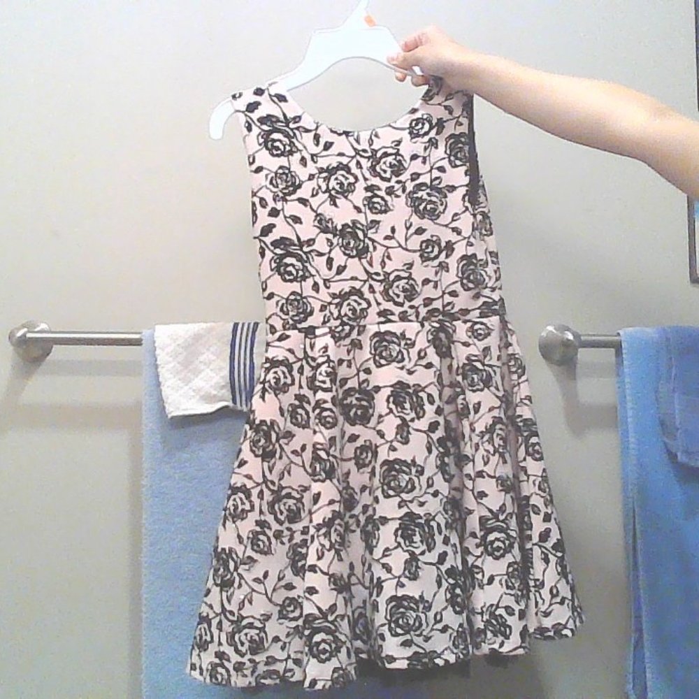 size 4 girls black and light colored glittery dress